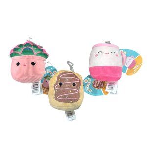 Squishmallows Plush Squeaky Dog Toys Set Of 3 - Afiyah, Deja, and Emery